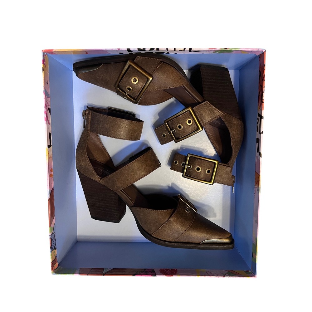 NEW‎ Jeffrey Campbell Free People Hendrix Heels Oiled Brown Size 7 - Picture 4 of 10